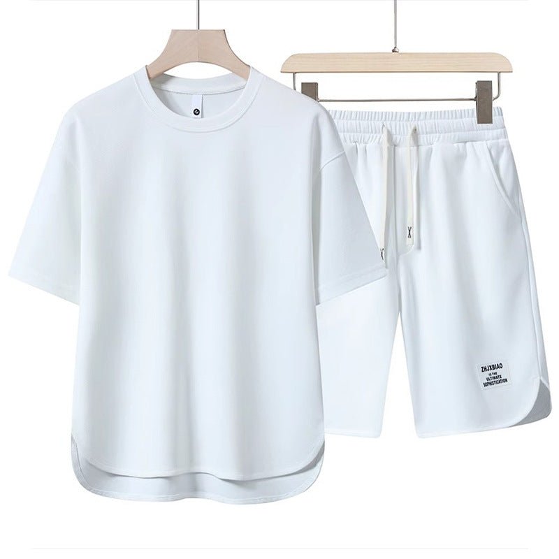 Conjunto de camiseta y pantalones cortos de algodón para hombre