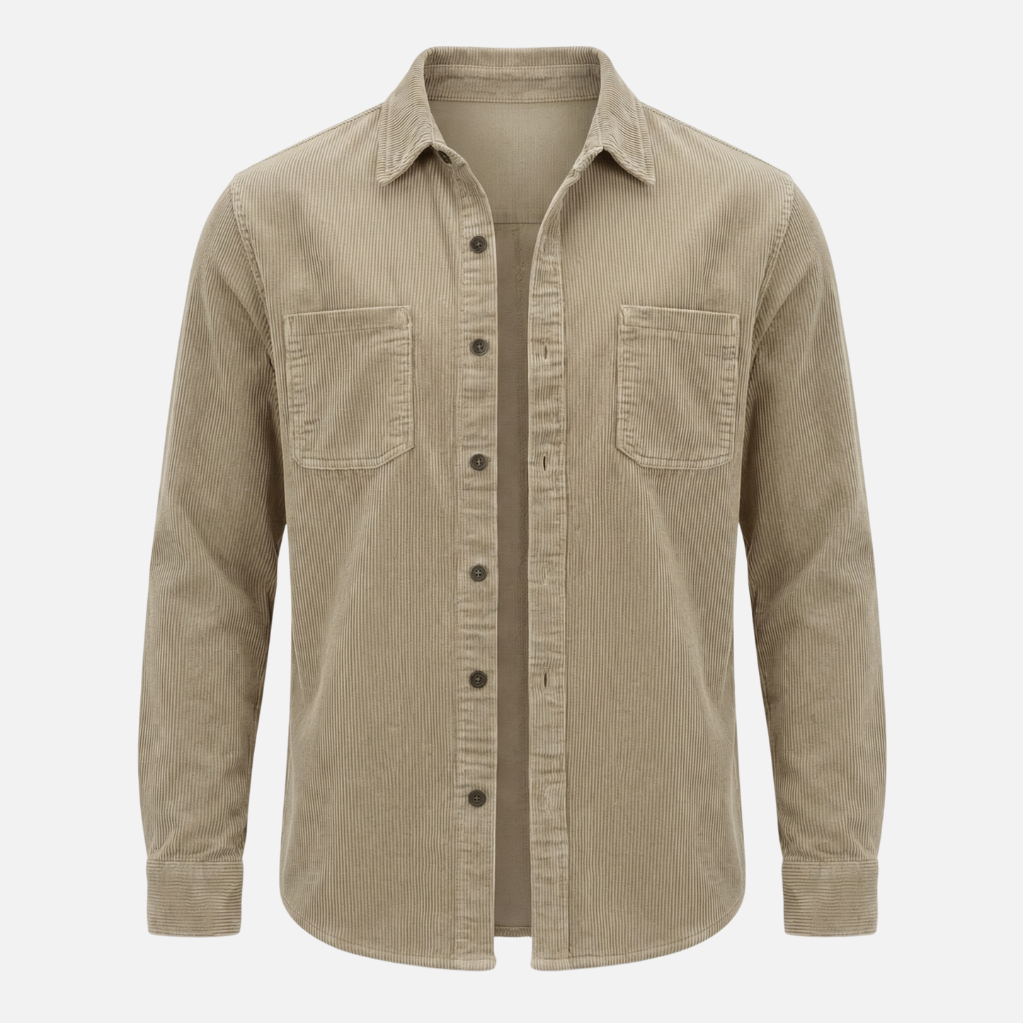 Sobrecamisa de mezcla de algodón acanalado – Ajuste relajado para hombre