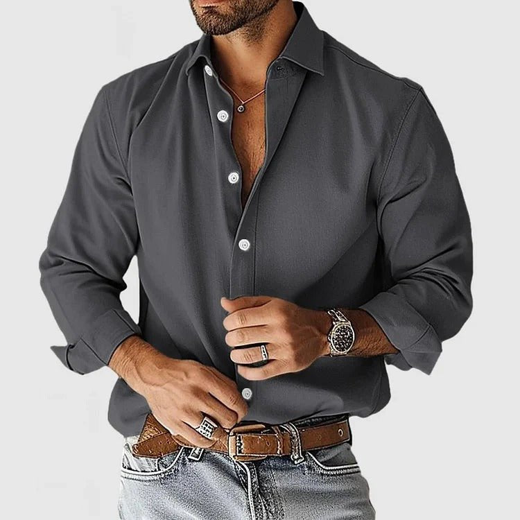Camisa casual de algodón con ajuste cómodo para hombre