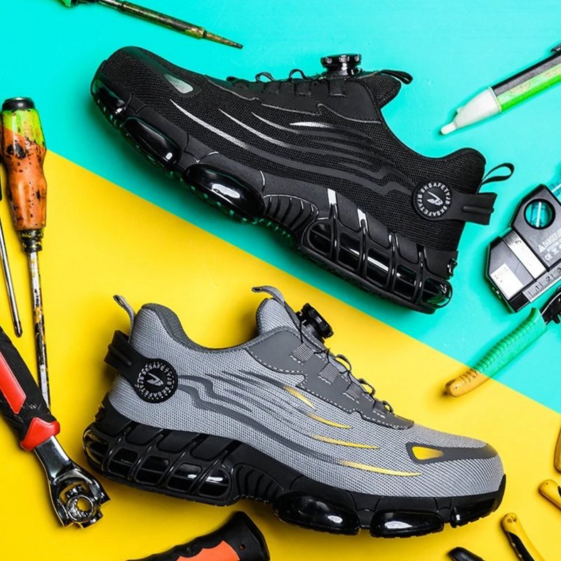 Zapatos de seguridad de cuero S3 con puntera de acero para hombre
