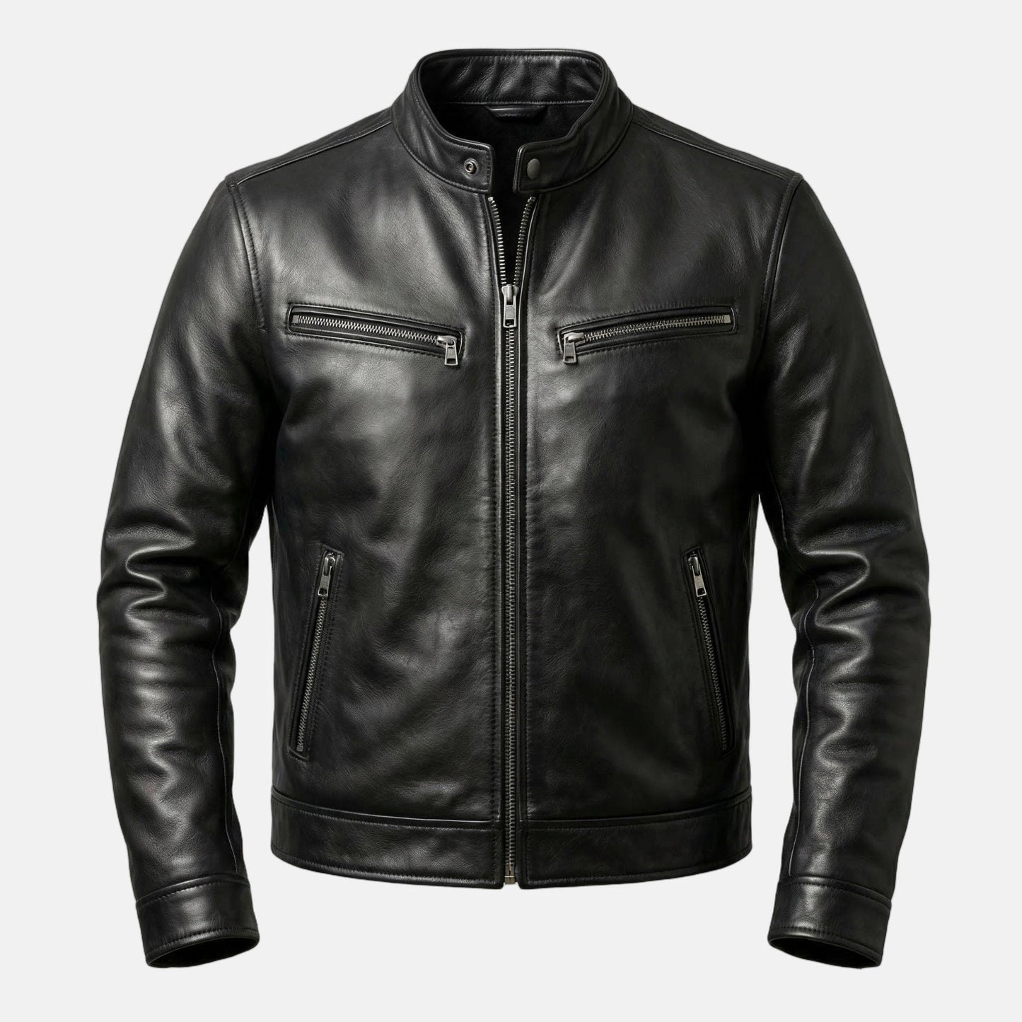 Chaqueta vintage ligera con forro de algodón y cremallera para hombre
