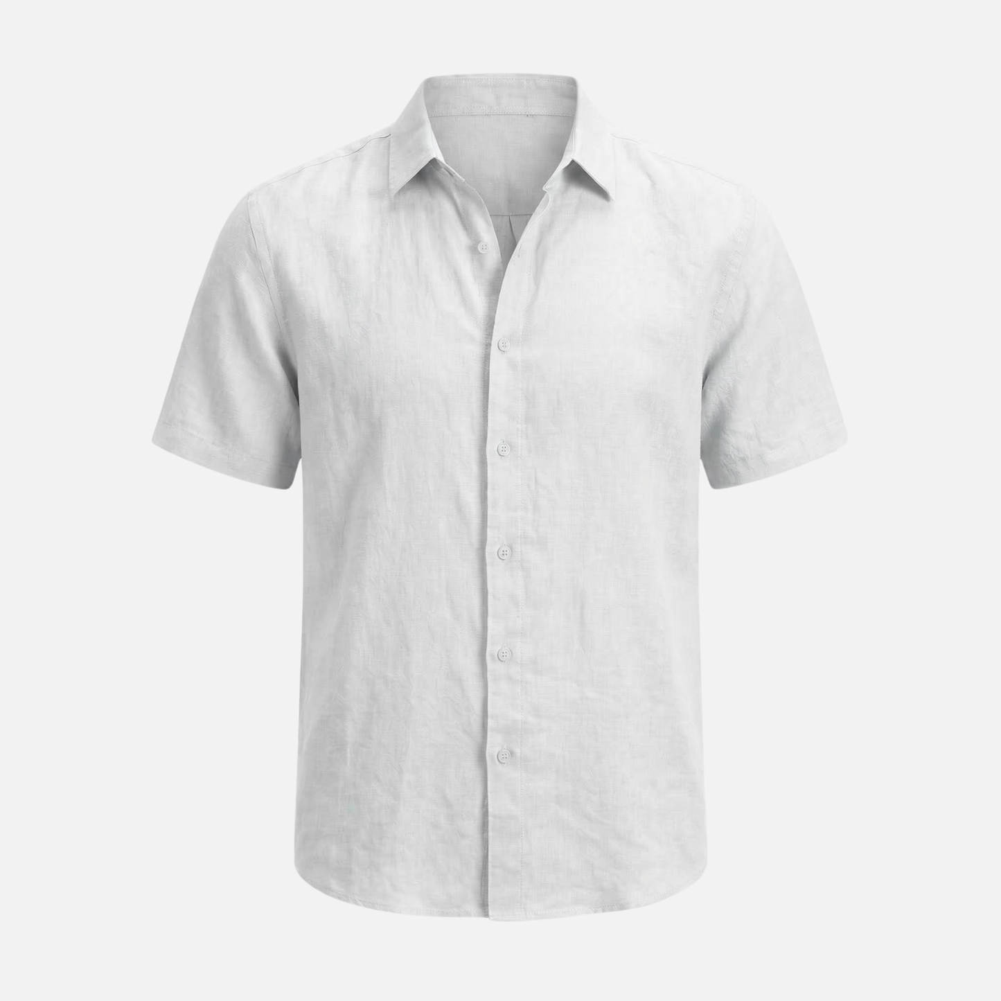 Camisa de lino de verano de manga corta con corte relajado para hombre