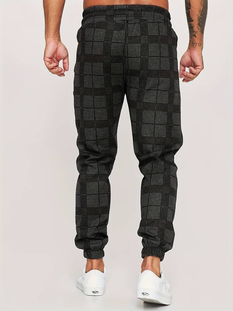 Pantalones jogger slim fit de algodón con cordón para hombre