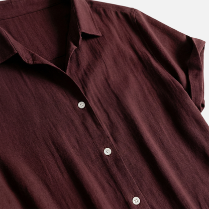 Conjunto ligero y casual de lino para hombre con cierre de botones y bolsillos
