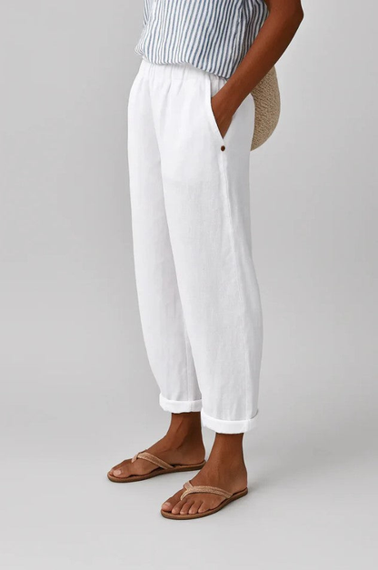 Pantalón transpirable de lino y algodón – Corte holgado para hombre
