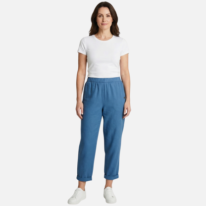 Pantalón transpirable de lino y algodón – Corte holgado para hombre