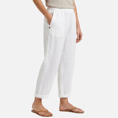 Pantalón transpirable de lino y algodón – Corte holgado para hombre