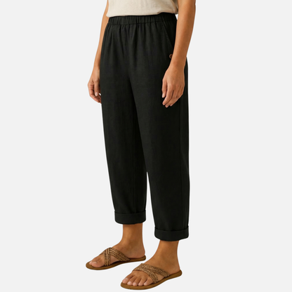 Pantalón transpirable de lino y algodón – Corte holgado para hombre