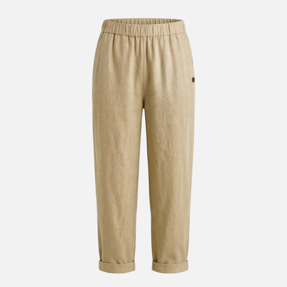 Pantalón transpirable de lino y algodón – Corte holgado para hombre