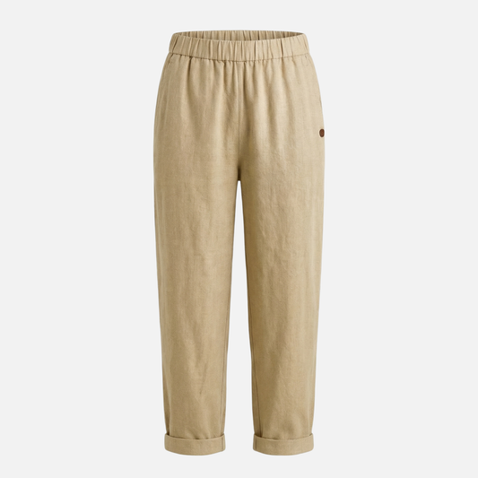Pantalón transpirable de lino y algodón – Corte holgado para hombre