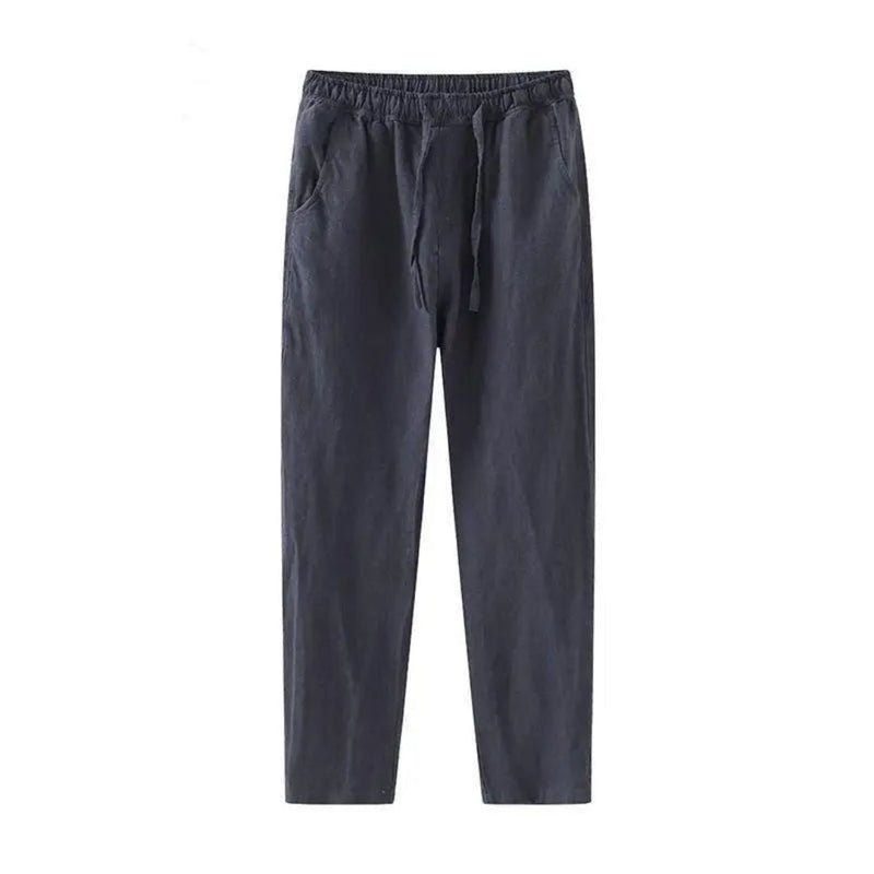 Pantalón de lino transpirable con cordón para hombre