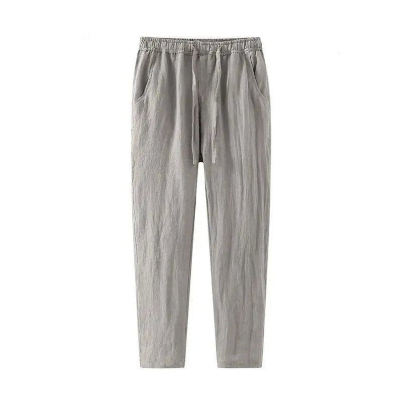 Pantalón de lino transpirable con cordón para hombre