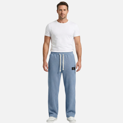 Pantalones lounge de punto waffle transpirables con bolsillos para caballeros