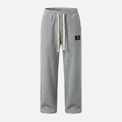 Pantalones lounge de punto waffle transpirables con bolsillos para caballeros