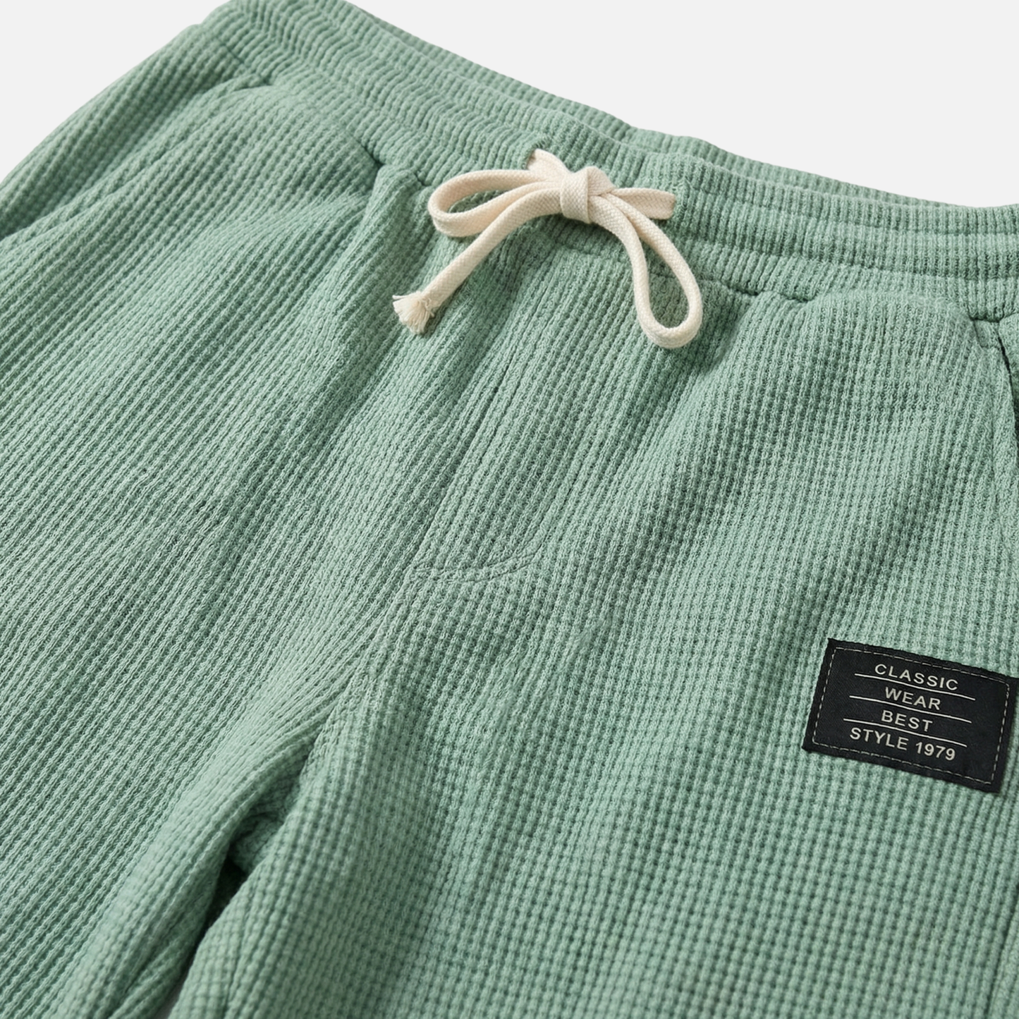 Pantalones lounge de punto waffle transpirables con bolsillos para caballeros