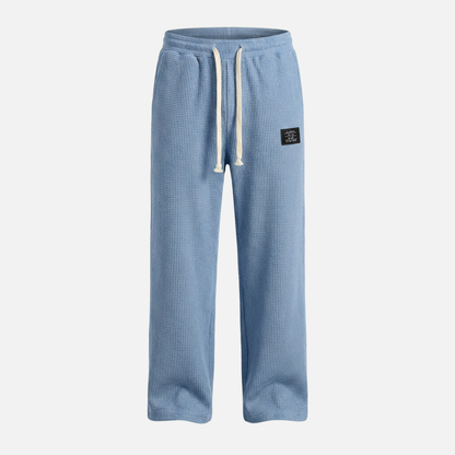 Pantalones lounge de punto waffle transpirables con bolsillos para caballeros