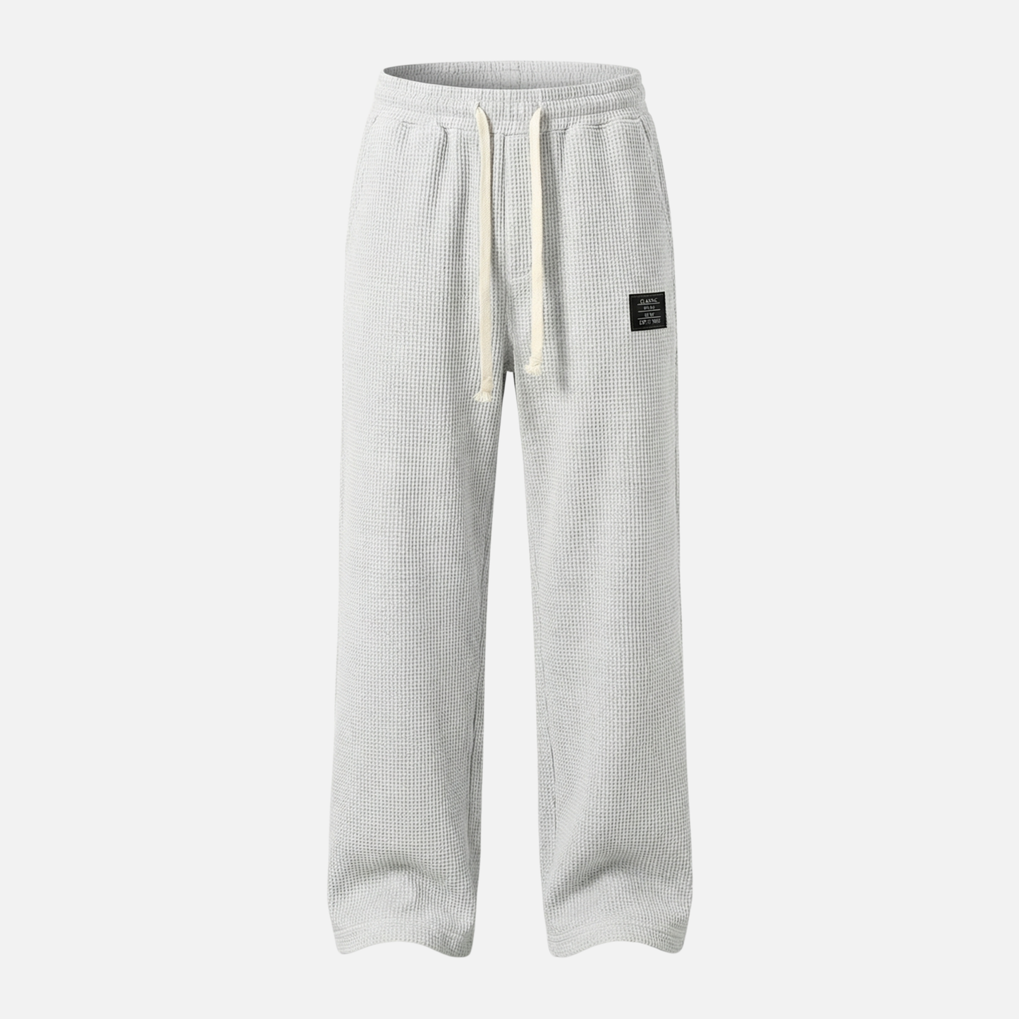Pantalones lounge de punto waffle transpirables con bolsillos para caballeros