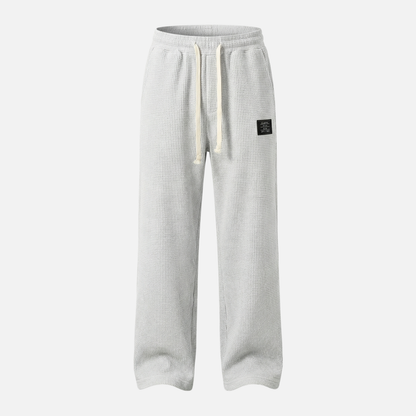 Pantalones lounge de punto waffle transpirables con bolsillos para caballeros