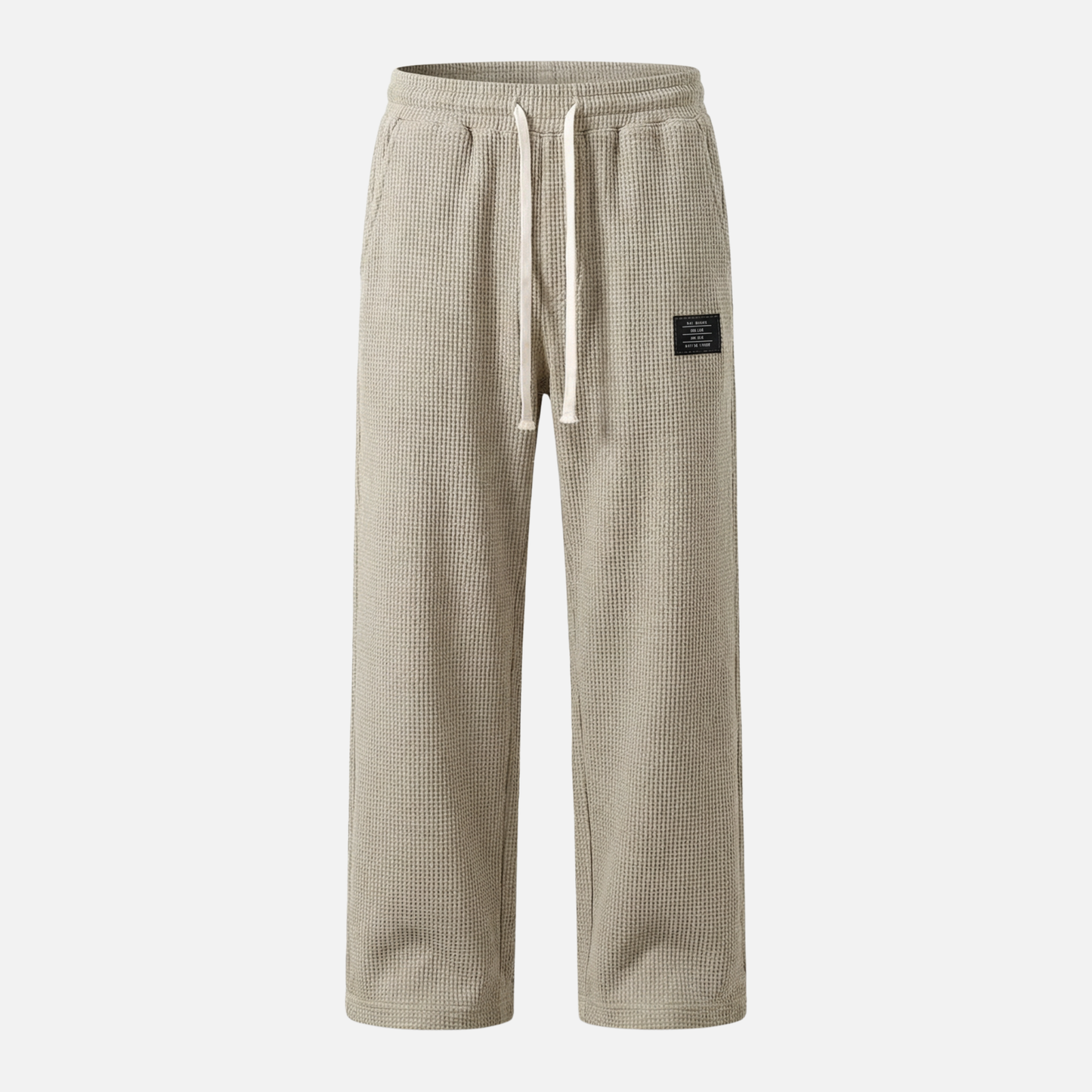 Pantalones lounge de punto waffle transpirables con bolsillos para caballeros