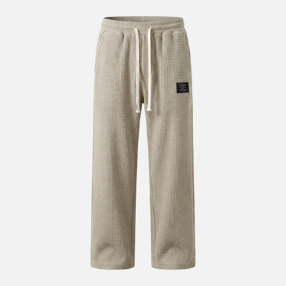 Pantalones lounge de punto waffle transpirables con bolsillos para caballeros