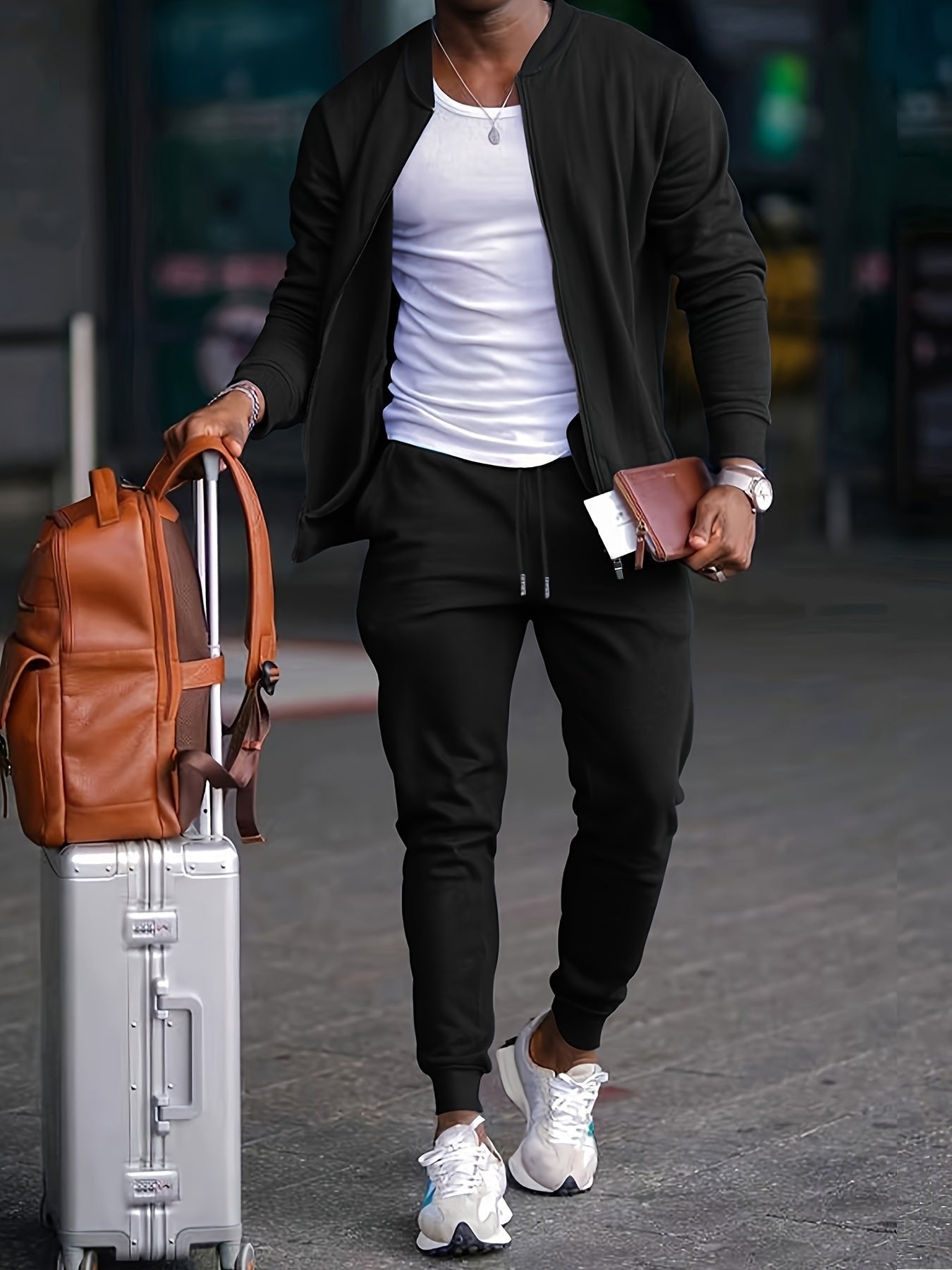 Conjunto casual de algodón transpirable para hombre