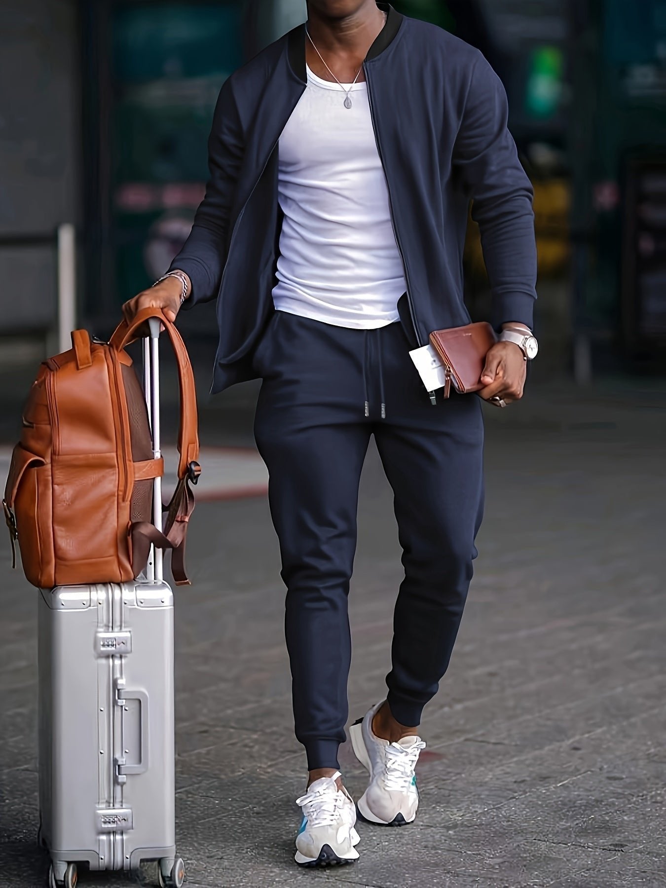 Conjunto casual de algodón transpirable para hombre