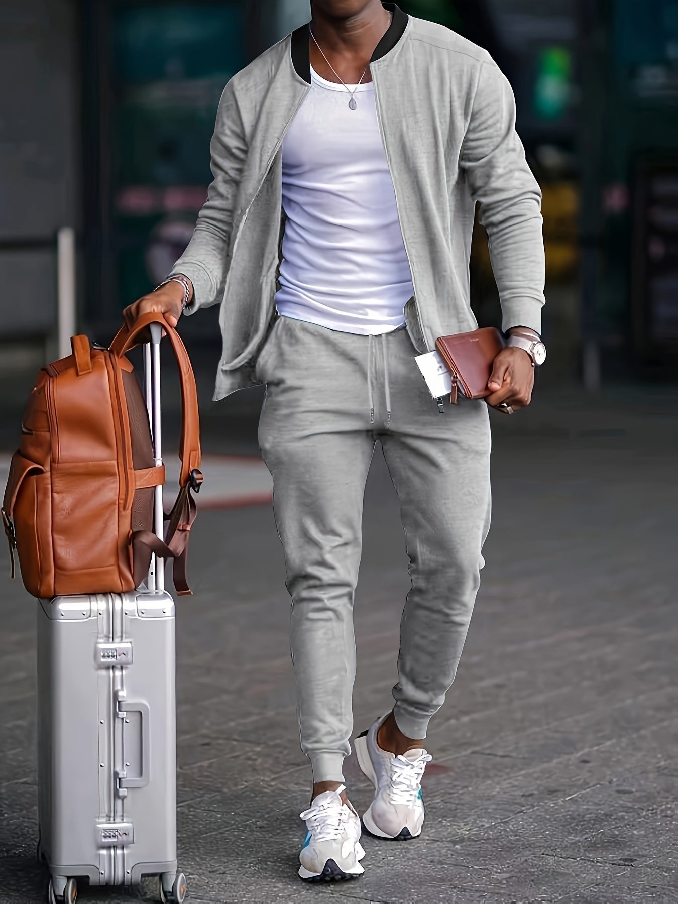 Conjunto casual de algodón transpirable para hombre