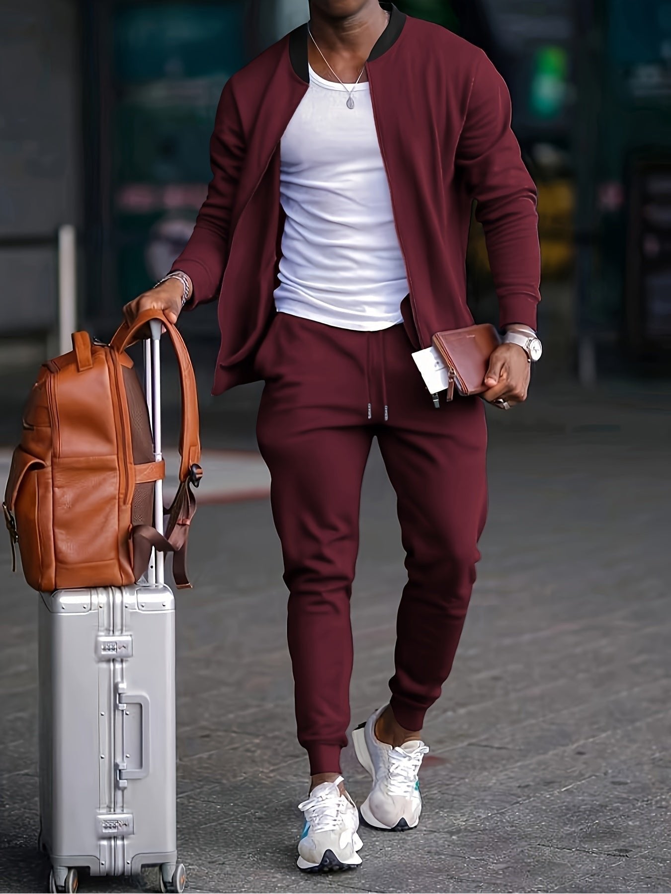 Conjunto casual de algodón transpirable para hombre
