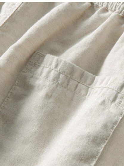 Conjunto transpirable de lino para el verano para hombre
