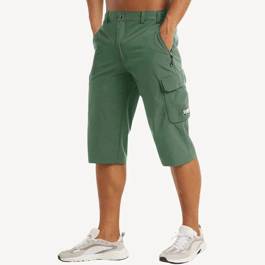 Pantalón capri de algodón con bolsillos cargo para hombre