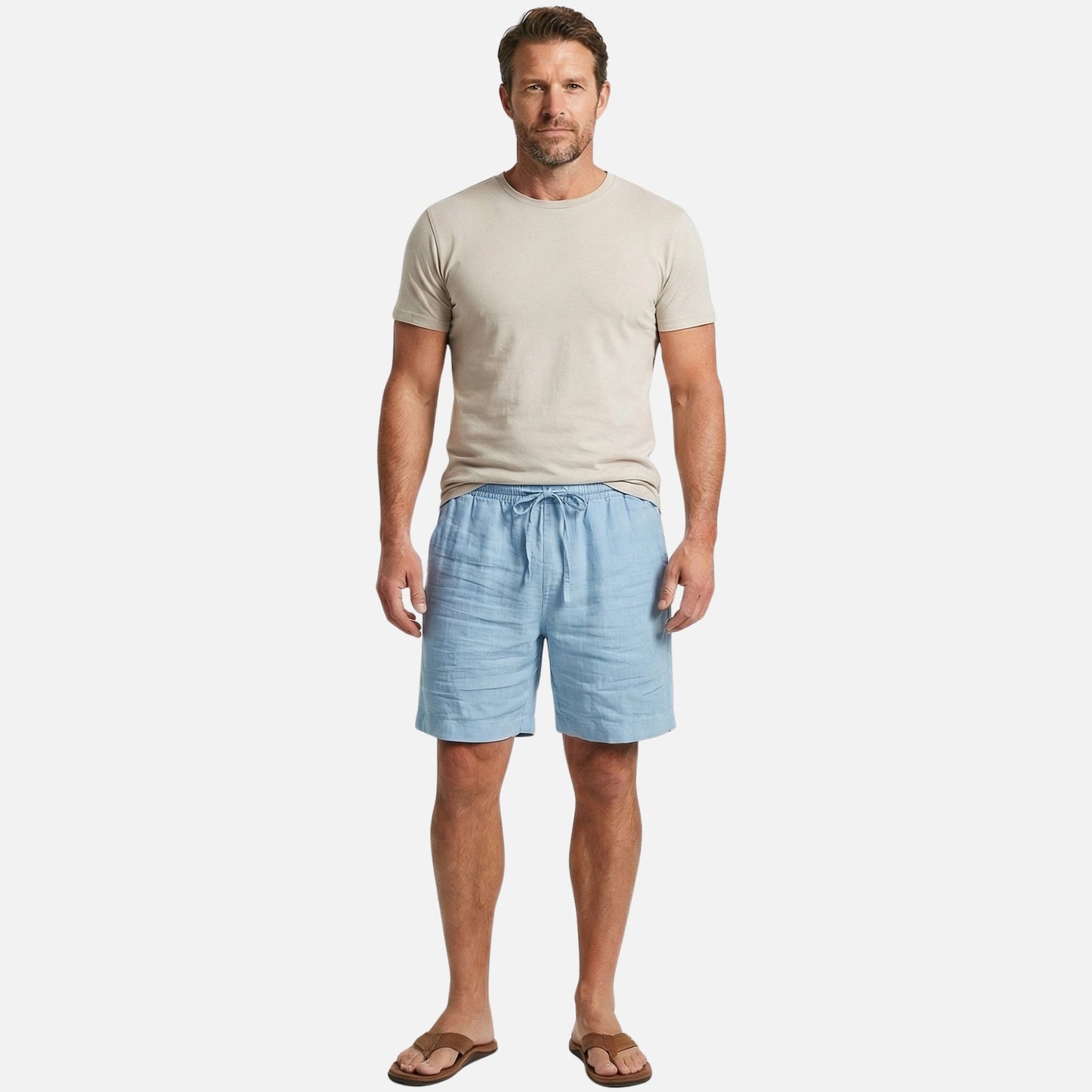 Shorts de algodón con cordón para el verano para hombre