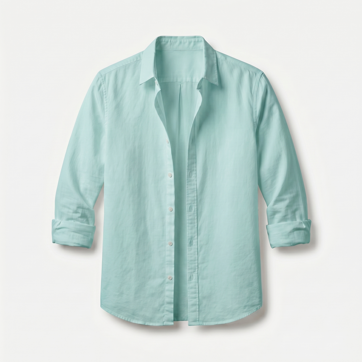 Sobrecamisa de algodón con mangas remangadas y corte casual para hombre