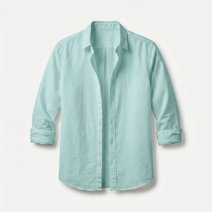 Sobrecamisa de algodón con mangas remangadas y corte casual para hombre