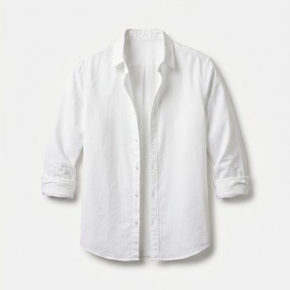 Sobrecamisa de algodón con mangas remangadas y corte casual para hombre