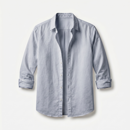 Sobrecamisa de algodón con mangas remangadas y corte casual para hombre