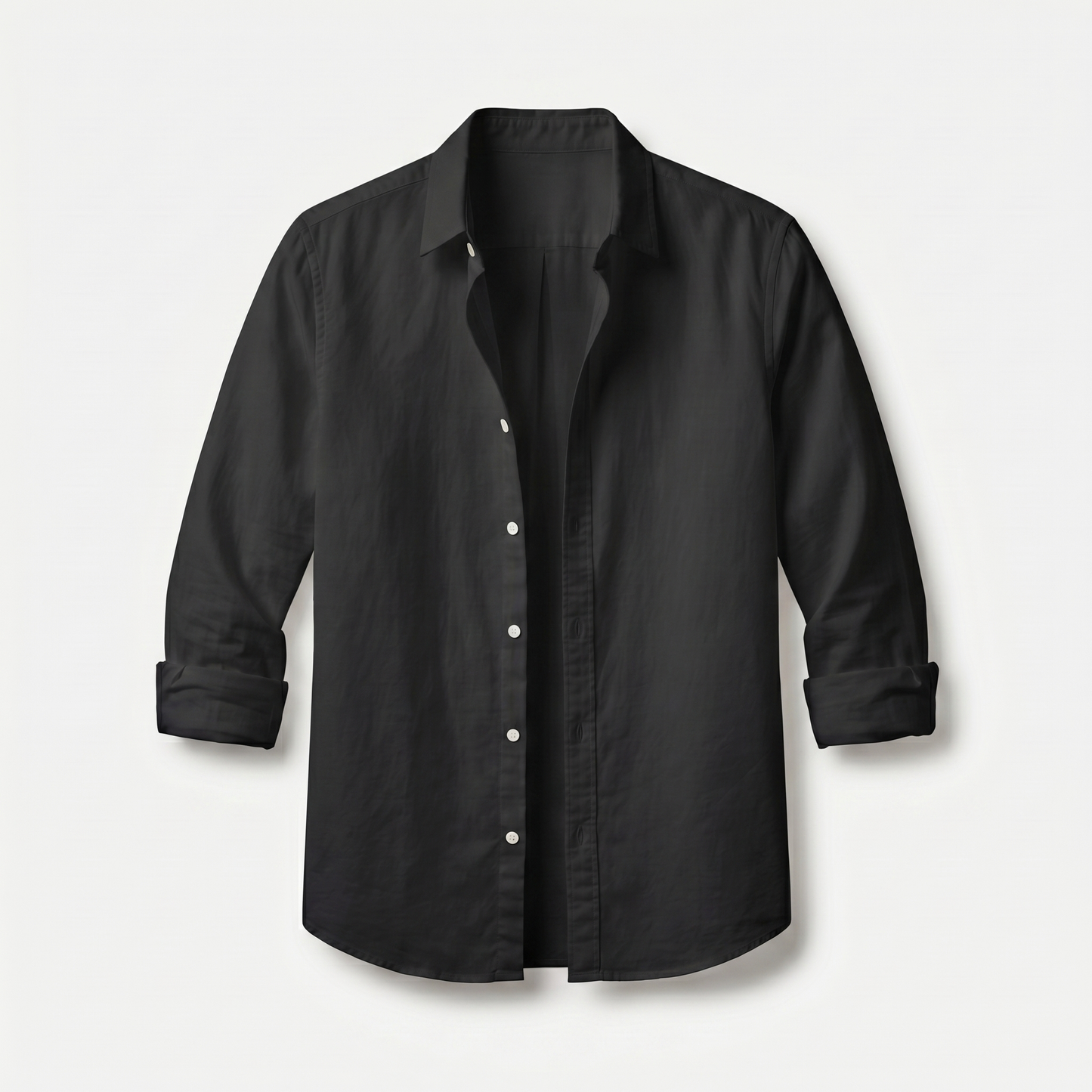 Sobrecamisa de algodón con mangas remangadas y corte casual para hombre