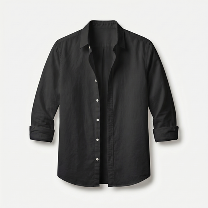 Sobrecamisa de algodón con mangas remangadas y corte casual para hombre