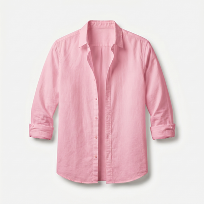 Sobrecamisa de algodón con mangas remangadas y corte casual para hombre