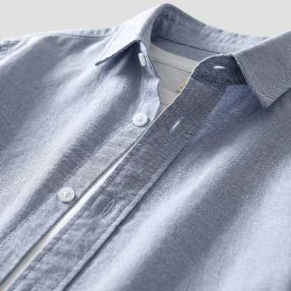 Sobrecamisa de algodón con mangas remangadas y corte casual para hombre