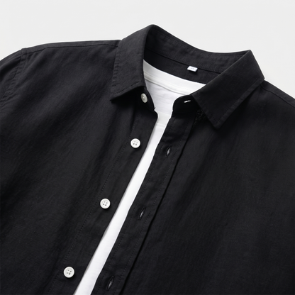 Sobrecamisa de algodón con mangas remangadas y corte casual para hombre
