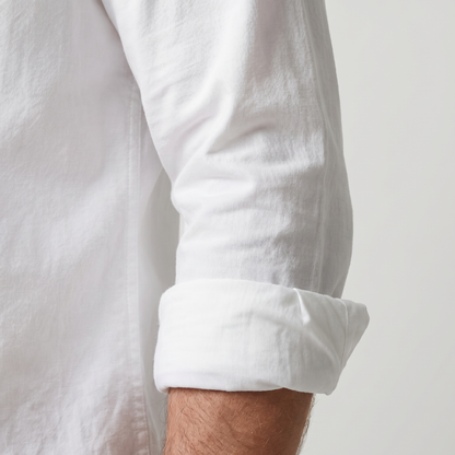 Sobrecamisa de algodón con mangas remangadas y corte casual para hombre