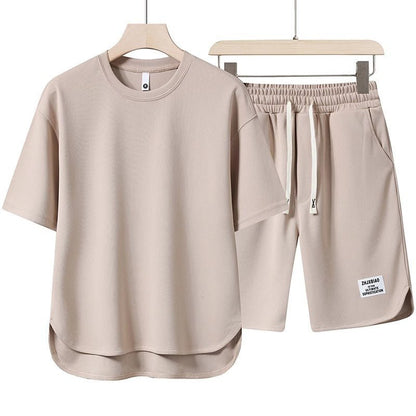 Conjunto de camiseta y pantalones cortos de algodón para hombre