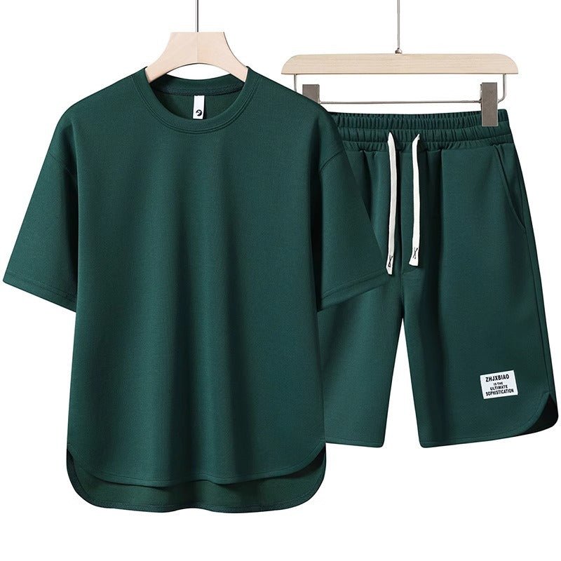 Conjunto de camiseta y pantalones cortos de algodón para hombre