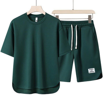 Conjunto de camiseta y pantalones cortos de algodón para hombre