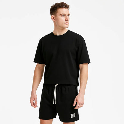 Conjunto de camiseta y pantalones cortos de algodón para hombre