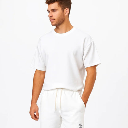 Conjunto de camiseta y pantalones cortos de algodón para hombre