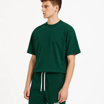 Conjunto de camiseta y pantalones cortos de algodón para hombre