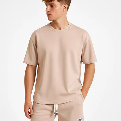 Conjunto de camiseta y pantalones cortos de algodón para hombre