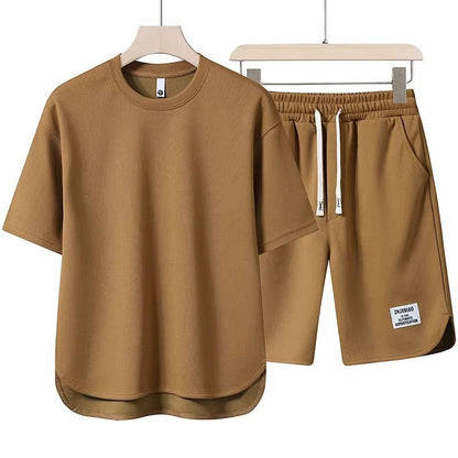 Conjunto de camiseta y pantalones cortos de algodón para hombre