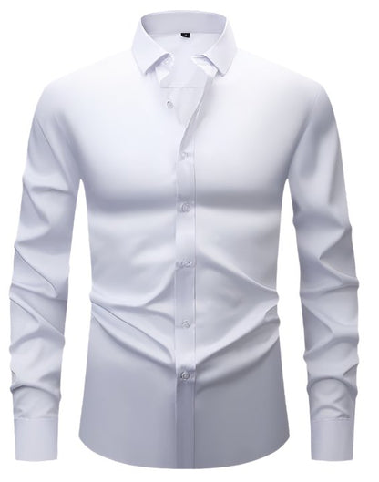 Camisa de algodón de manga larga y corte regular para hombre